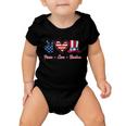 Peace Love Freedom Flag Usa 4Th Of July Baby Onesie