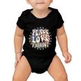 Peace Love Patriotic 4Th Of July Usa Flag Baby Onesie