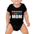 Proud Mom Lgbtmeaningful Giftq Gay Pride Ally Lgbt Parent Rainbow Heart Gift Baby Onesie