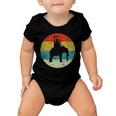 Retro Vintage Man Riding Elephant Baby Onesie