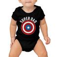 Super Dad Superhero Shield Fathers Day Tshirt Baby Onesie