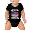 United States Vintage Navy With American Flag Grandma Gift Baby Onesie