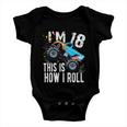 18 Year Old Gift Cool 18Th Birthday Boy Gift For Monster Truck Car Lovers Baby Onesie