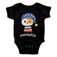4Th Of July Cat Meowica Independence Day Patriot Usa Flag Baby Onesie