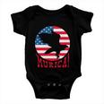 4Th Of July Funny Funny Gift Eagle Mullet Murica Patriotic Flag Gift Baby Onesie