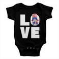 4Th Of July Gnome For Women Patriotic American Flag Heart Gift Baby Onesie