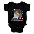 4Th Of July Merica Eagle Mullet Usa American Flag Gift Baby Onesie