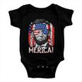 Abraham Lincoln 4Th Of July Merica Men Women American Flag Baby Onesie