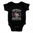 American By Birth Christian For 4Th Of July Baby Onesie