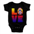 American Flag Gnome Shows Love Patriotic Heart 4Th Of July Gift Baby Onesie