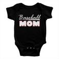 Baseball Mom Bat Logo Baby Onesie