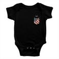 Black Cat In The Pocket Ready For A Hugging 4Th Of July Baby Onesie