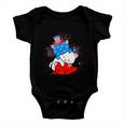 Cat Lovers American Flag 4Th Of July Funny Baby Onesie