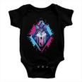 Colorful Wolf Painting Wolves Lover Baby Onesie