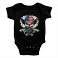 Cool Sugar Skull Cowboy Hat American Flag 4Th Of July Baby Onesie