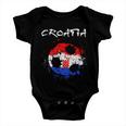 Croatia Soccer Ball Flag Baby Onesie