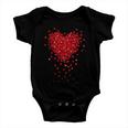 Cute Valentines Day Messy Heart Shapes Baby Onesie