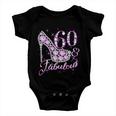 Fabulous & 60 Sparkly Shiny Heel 60Th Birthday Tshirt Baby Onesie