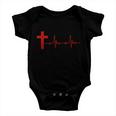 Faith Cross Heartbeat Pulse Tshirt Baby Onesie