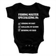 Fishing Master Specializing Tshirt Baby Onesie