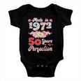 Flower Floral Made In 1972 50 Years Of Perfection 50Th Birthday Baby Onesie