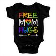 Free Mom Hugs Rainbow Heart Lgbt Pride Month Baby Onesie