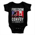 Freedom Convoy 2022 American Canadian Flag Tshirt Baby Onesie