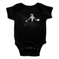 Funny Astronaut Vacuuming Galaxy Stars Baby Onesie