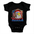 Funny July 4Th Cute Gift Merica 4Th Of July Bald Eagle Mullet Gift Baby Onesie