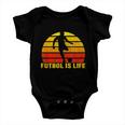 Futbol Is Life Vintage Soccer Player Sports Futbol Baby Onesie