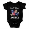 God Bless America Leopard Christian 4Th Of July Baby Onesie