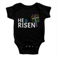 He Is Risen Colorful Cross Baby Onesie