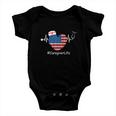 Heartbeat Patriotic Funny 4Th Of July Baby Onesie