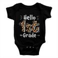 Hello 1St Grade Leopard Back To School First Day Of School Baby Onesie