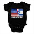 I Stand With Israel Usa Flags United Together Baby Onesie