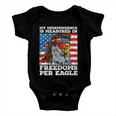 Independence Measured In Freedoms Per Eagle Usa 4Th Of July Cute Gift Baby Onesie