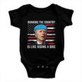 Joe Biden Falling Off His Bicycle Funny Biden Falls Off Bike V3 Baby Onesie