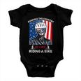 Joe Biden Falling Off His Bicycle Funny Biden Falls Off Bike V7 Baby Onesie