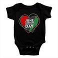 Juneteenth Freedom Day Heart Traditional Colors Baby Onesie