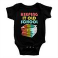 Keeping It Old School Vintage Records Baby Onesie