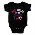 Kids Red White And Two 2Nd Birthday 4Th Of July Firework Boy Baby Onesie