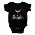 Lets Go Brandon Fjb Let Go Brandon Fjb Funny Impeach Biden American Flag Anti Biden Baby Onesie