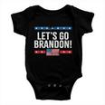 Lets Go Brandon Lets Go Brandon Vintage Us Flag Tshirt Baby Onesie