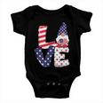 Love American Gnome 4Th Of July Independence Day Flag Graphic Plus Size Shirt Baby Onesie