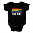 Love Wins Lgbt Gay Pride Lesbian Bisexual Ally Quote Baby Onesie