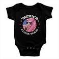 Merica 4Th Of July Flamingo Flock Patriotic American Flag Baby Onesie