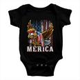 Merica Bald Eagle Mullet 4Th Of July American Flag Patriotic Meaningful Gift Baby Onesie