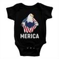 Merica Eagle Mullet 4Th Of July Funny Usa American Flag Great Gift Baby Onesie