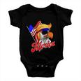 Merica Patriotic Eagle Mullet 4Th Of July American Flag Great Gift Baby Onesie