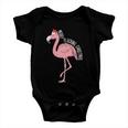 Merry Flocking Xmas Tropical Flamingo Christmas In July Baby Onesie